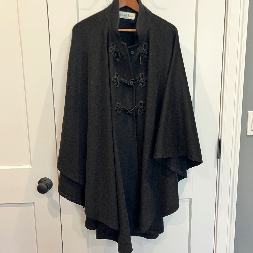 Christian Dior 100% cashmere vintage black cape